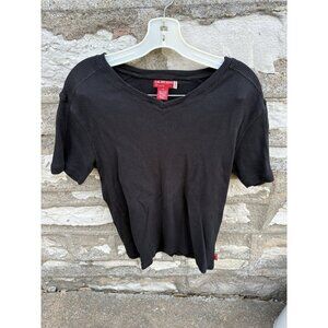 Guess Company Men's Black Short Sleeve V-Neck T-Shirt Red Tag 100% Cotton Size M